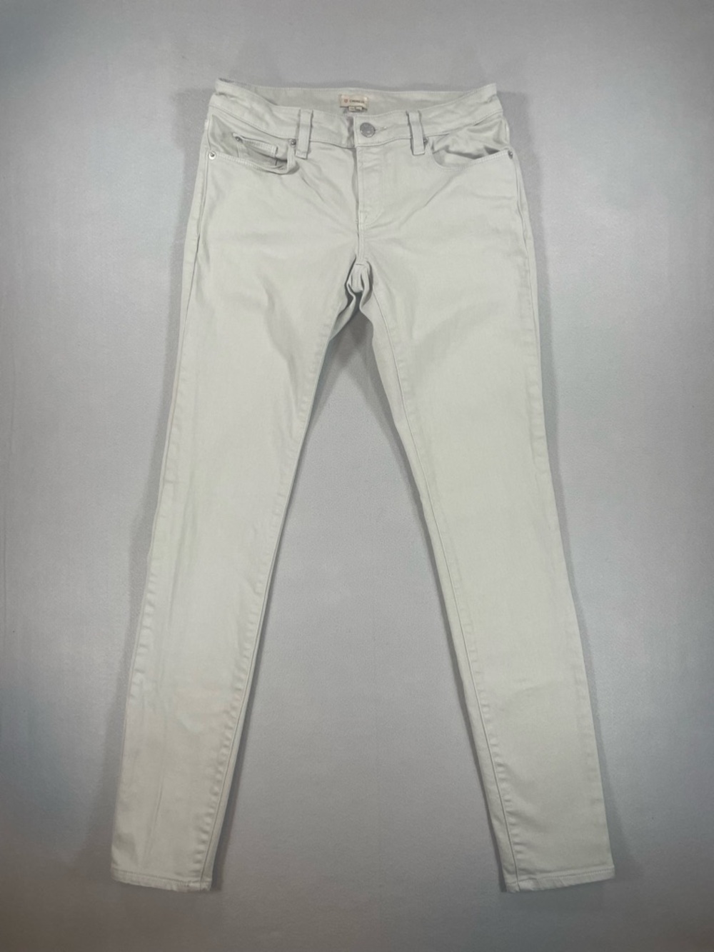 Cremieux Women Light Gray Skinny Leg Stretch Pants Low Rise Casual Slacks - 0